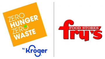 Logos for Frys store & zero hunger banner